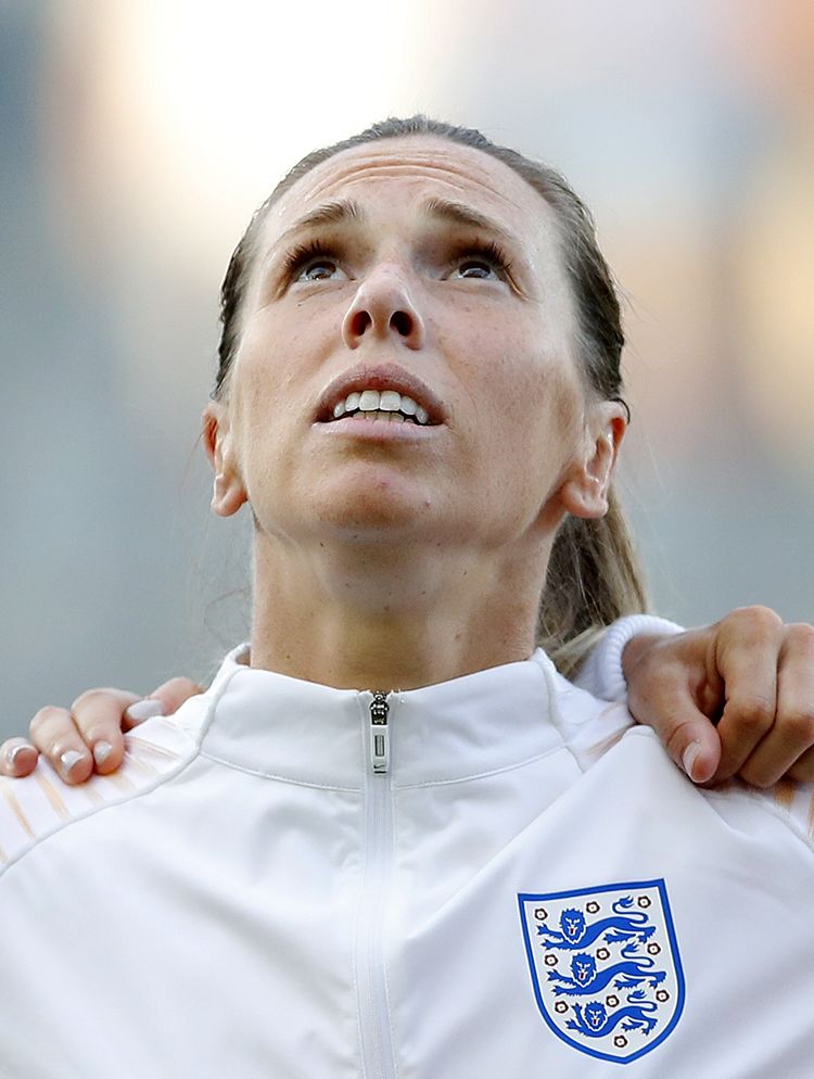 England's Carly Telford during the National Anthem