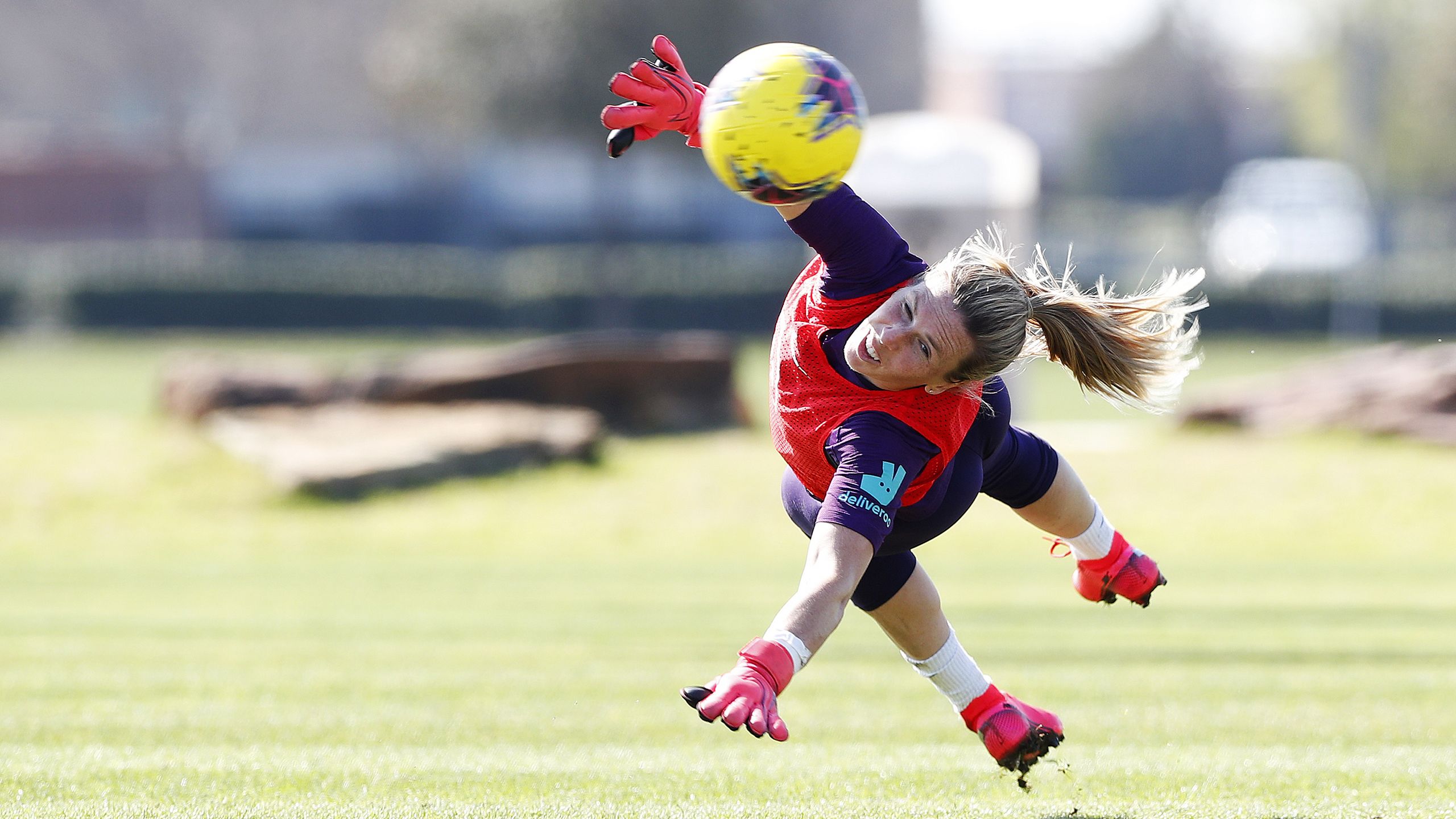England's Carly Telford in training