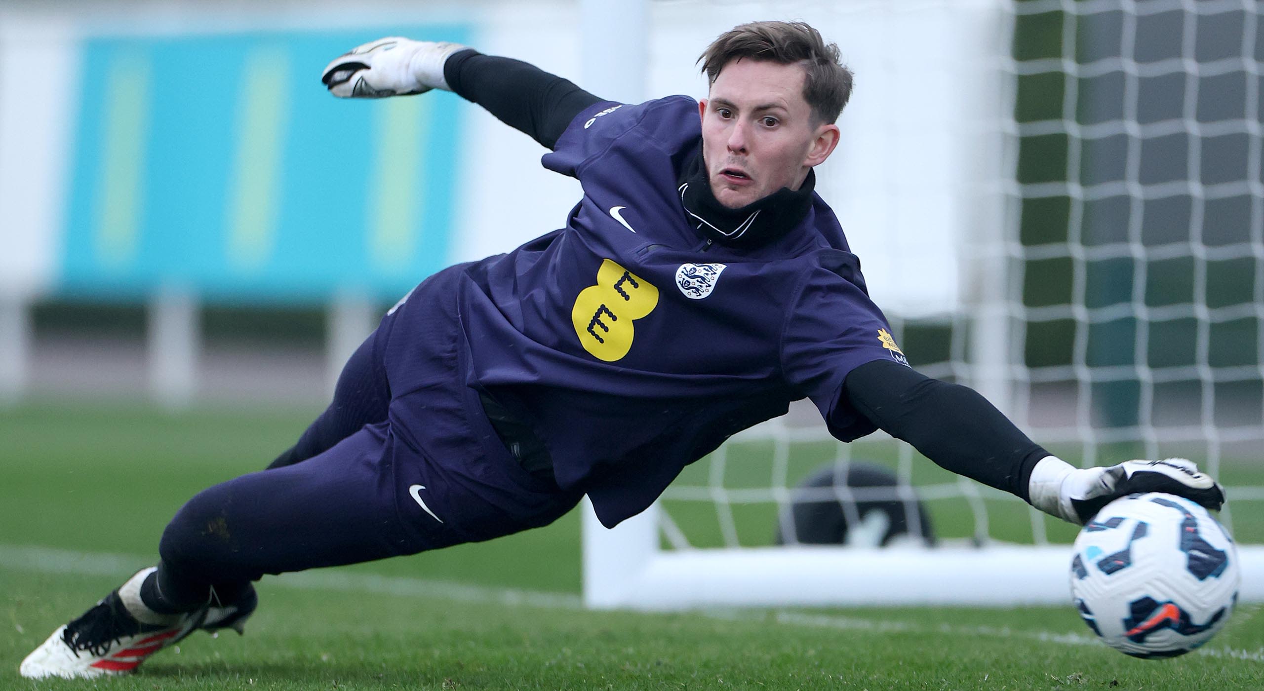 England's Dean Henderson in training