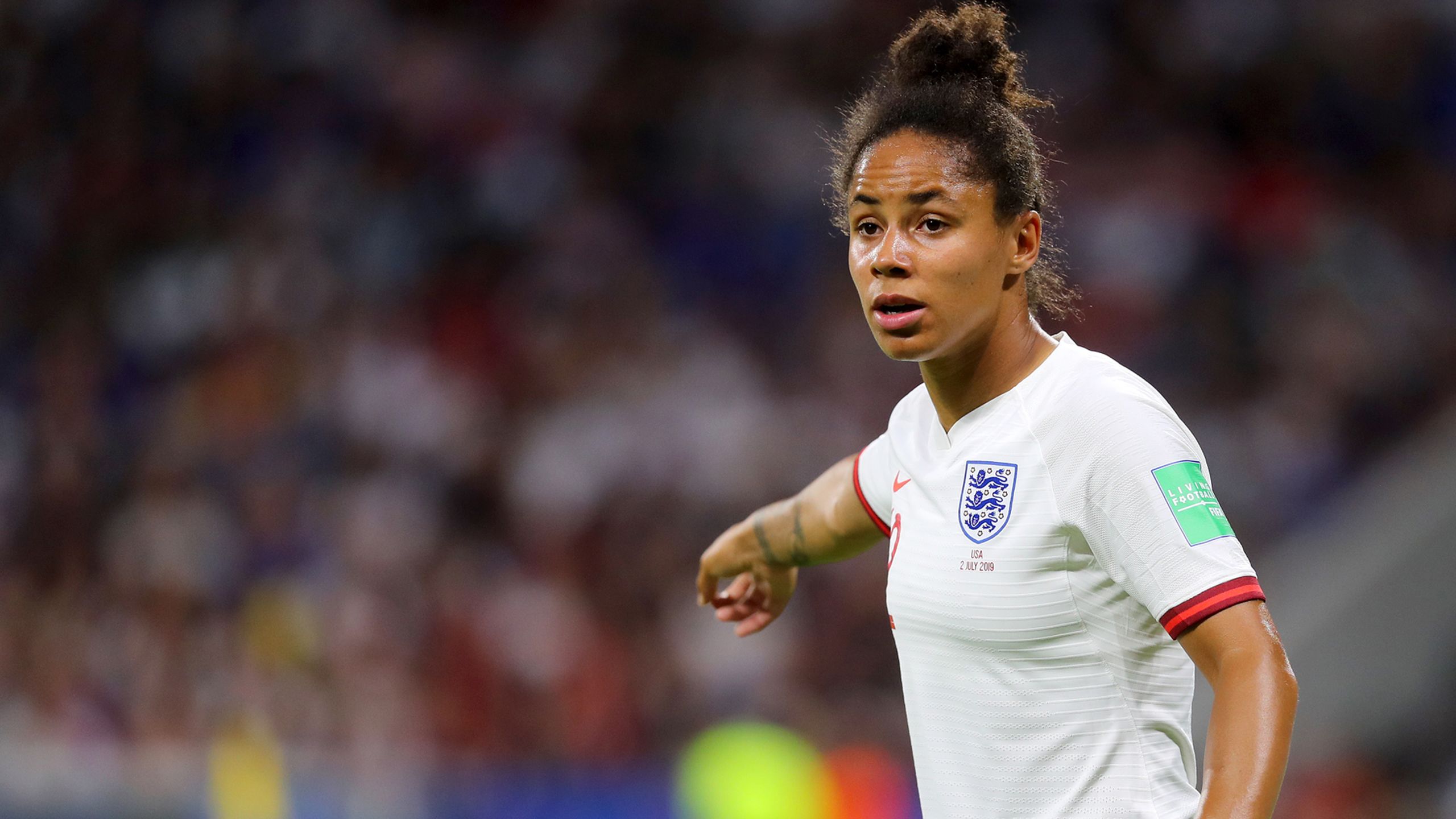 England's Demi Stokes in action for the Lionesses