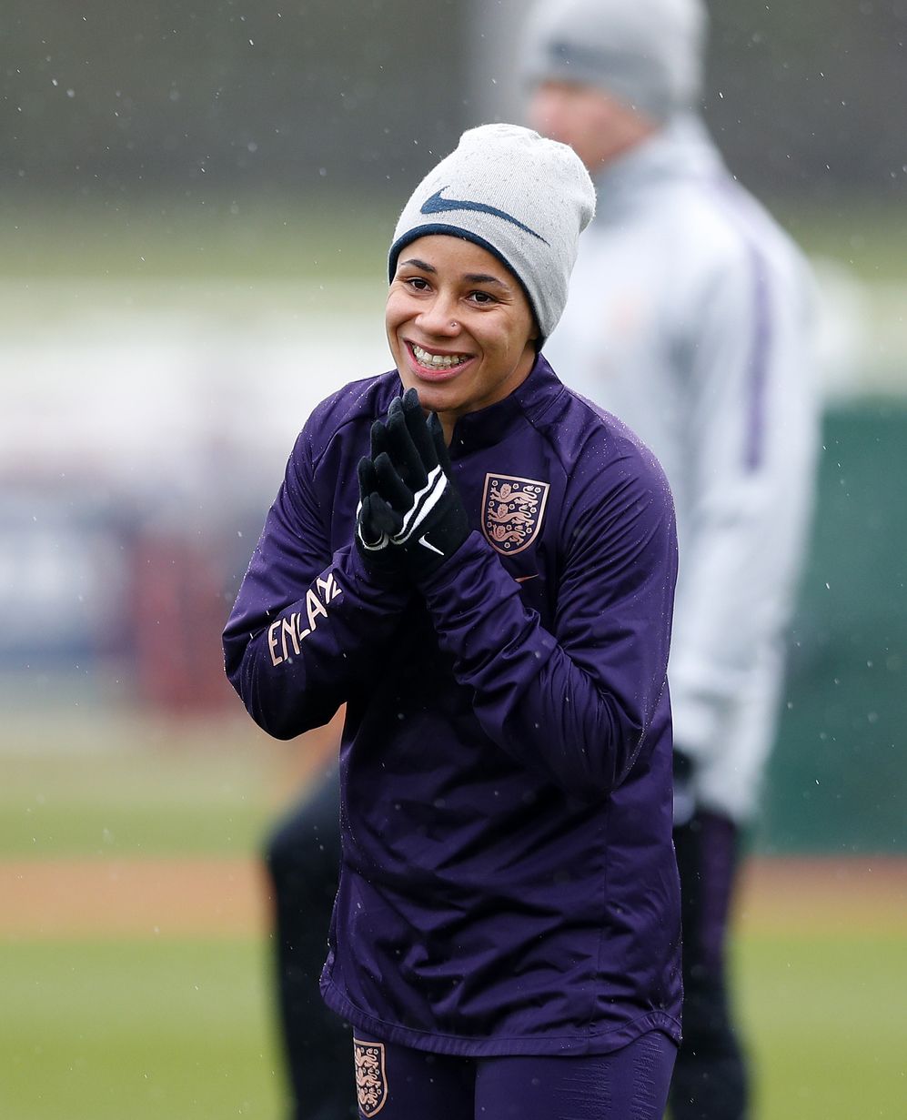England's Demi Stokes in training