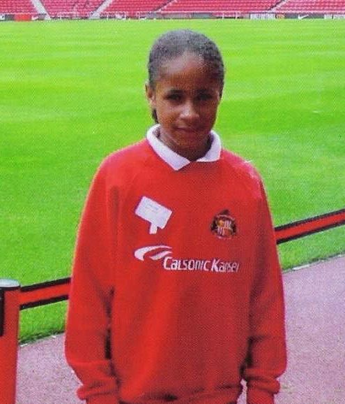 A young Demi Stokes at Sunderland's Stadium of Light