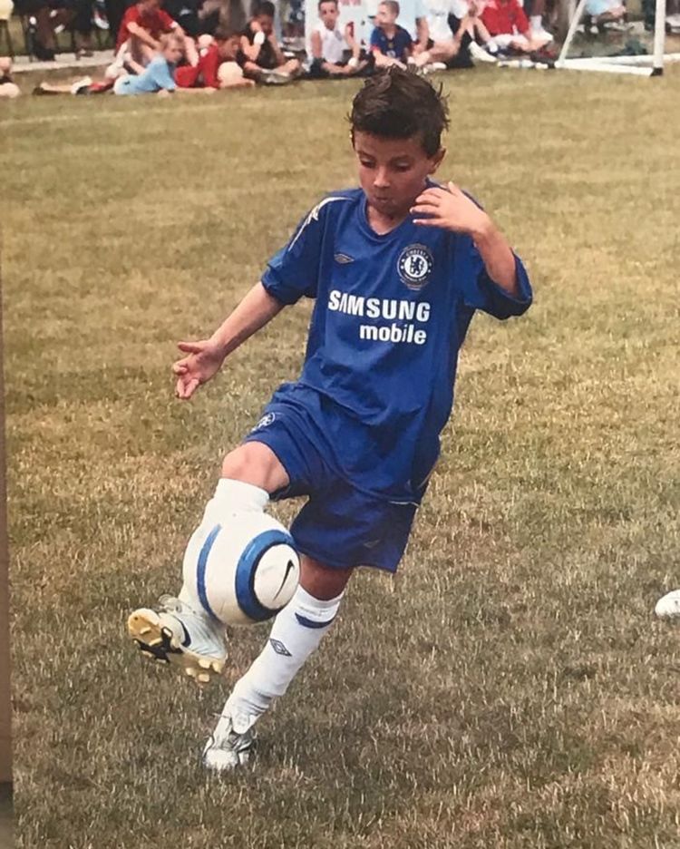 Mason Mount in action for Chelsea, aged eight