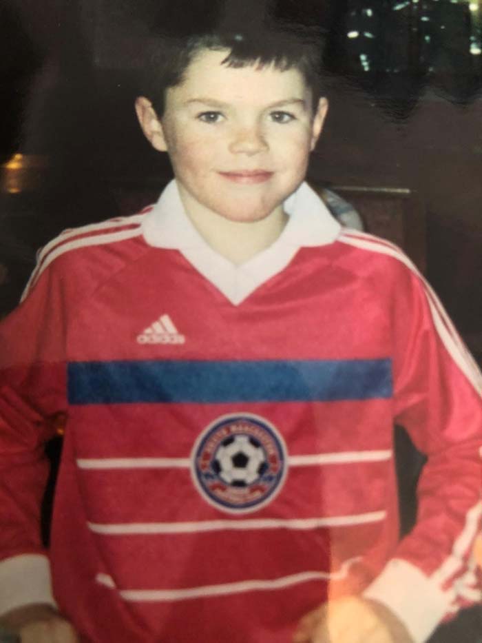 A young Michael Keane in the South Manchester kit