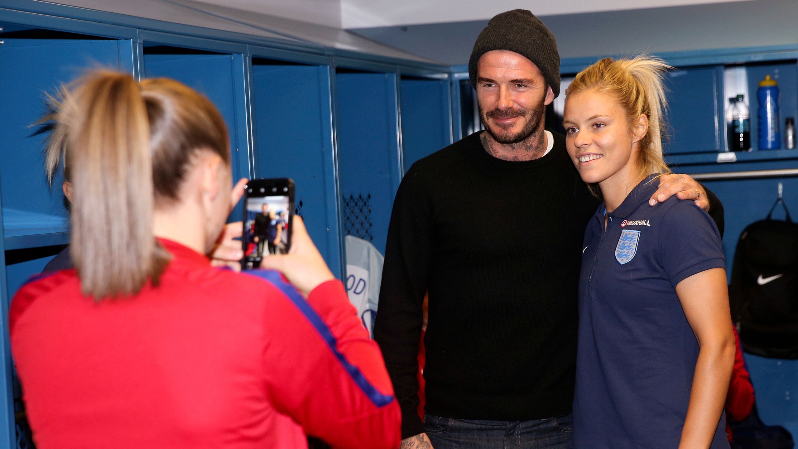 Rachel Daly with David Beckham