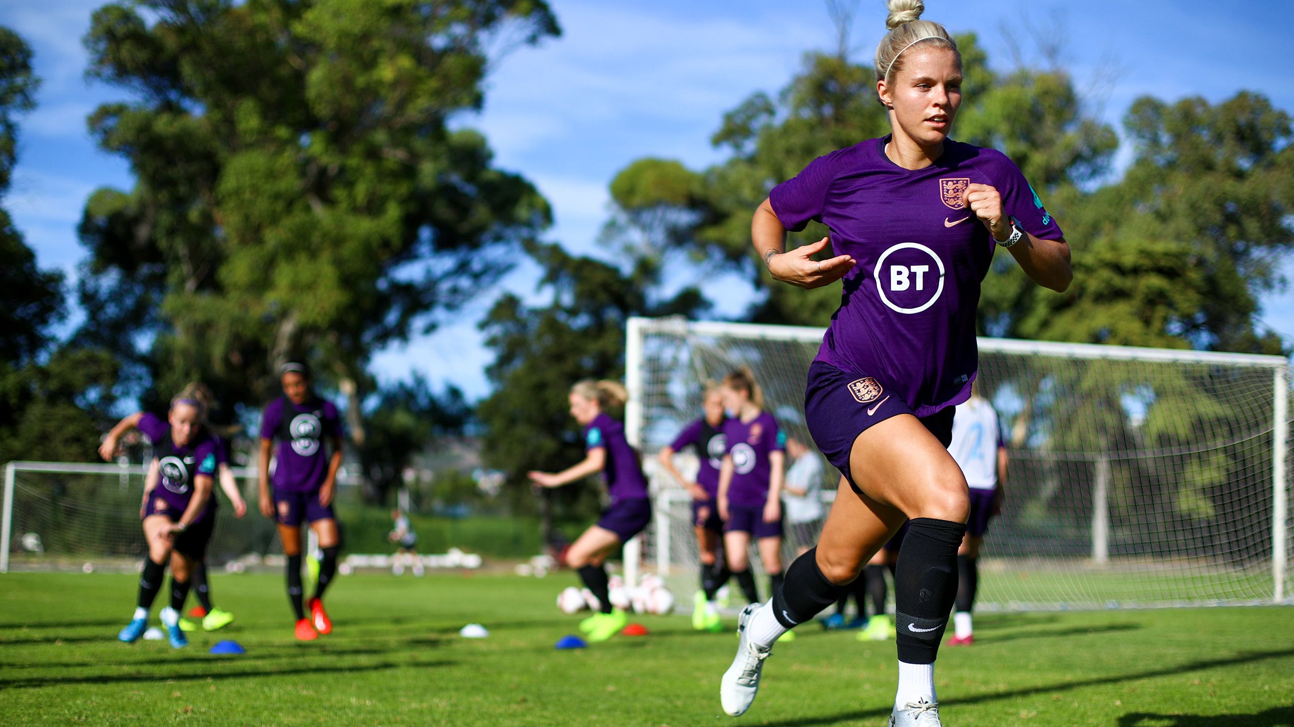 England's Rachel Daly in training