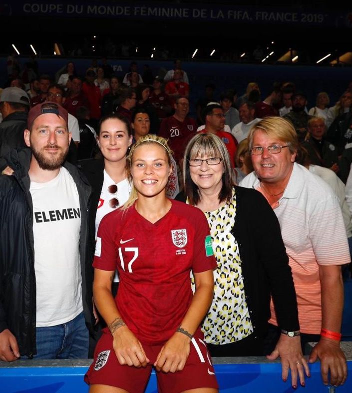England's Rachel Daly with her family at the 2019 Women's World Cup