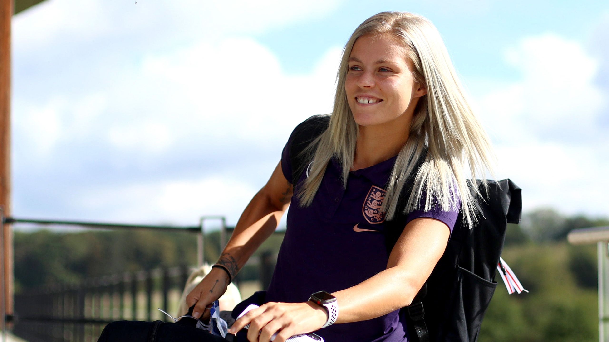 Rachel Daly arrives for England duty