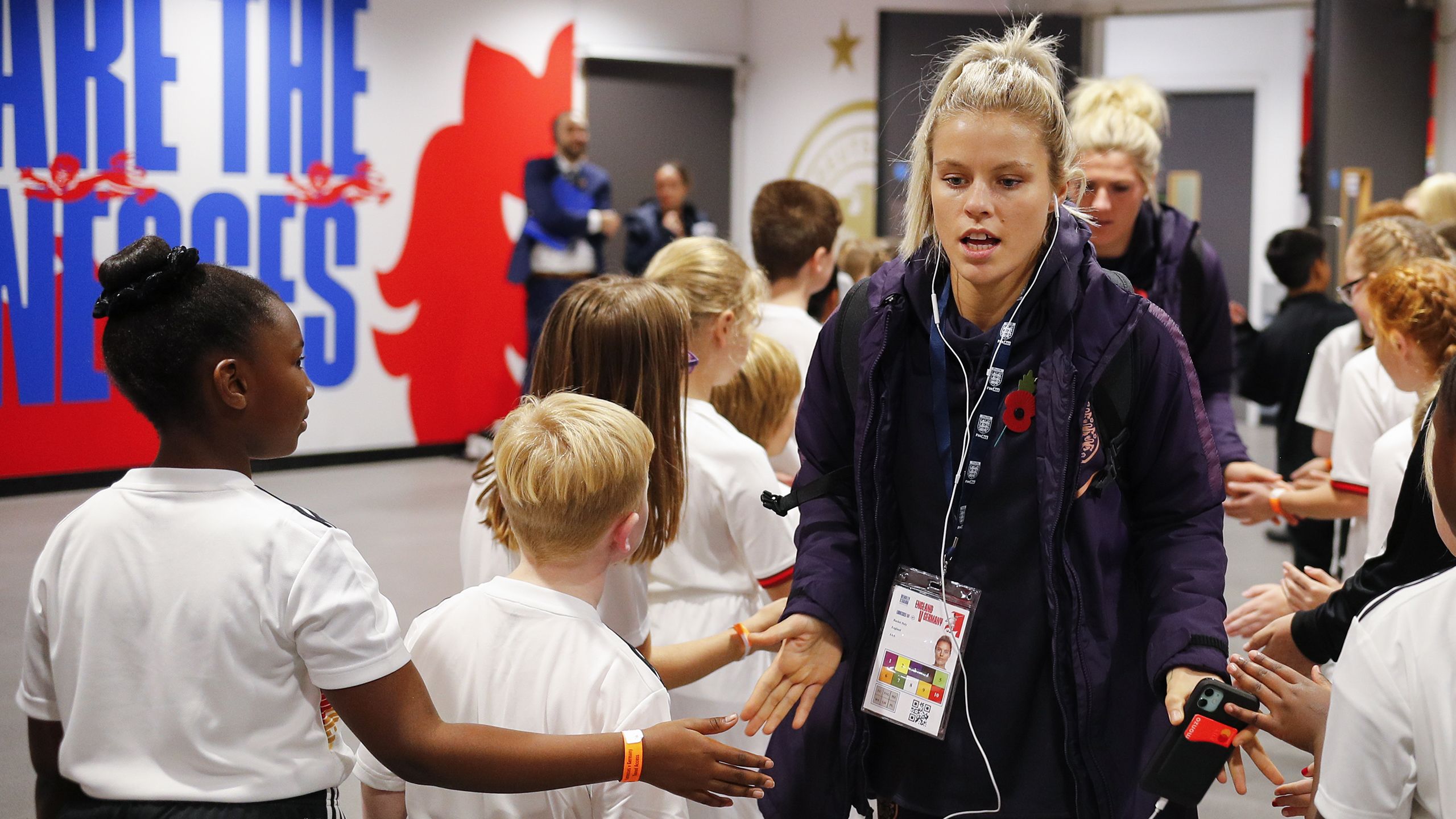 Rachel Daly arrives at Wembley Stadium