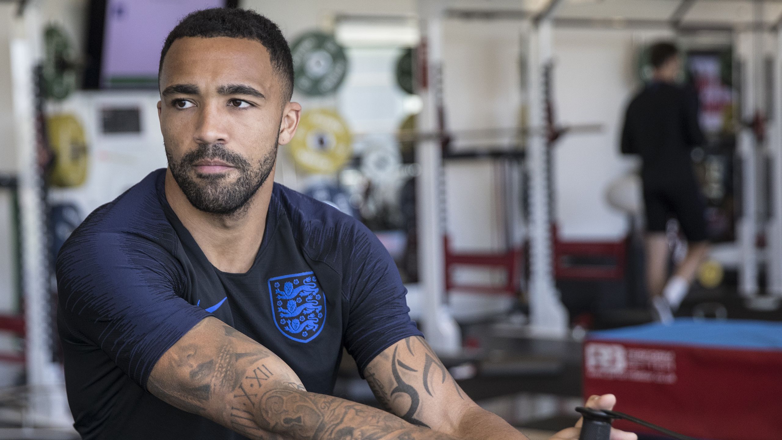 England's Callum Wilson enjoys a gym session