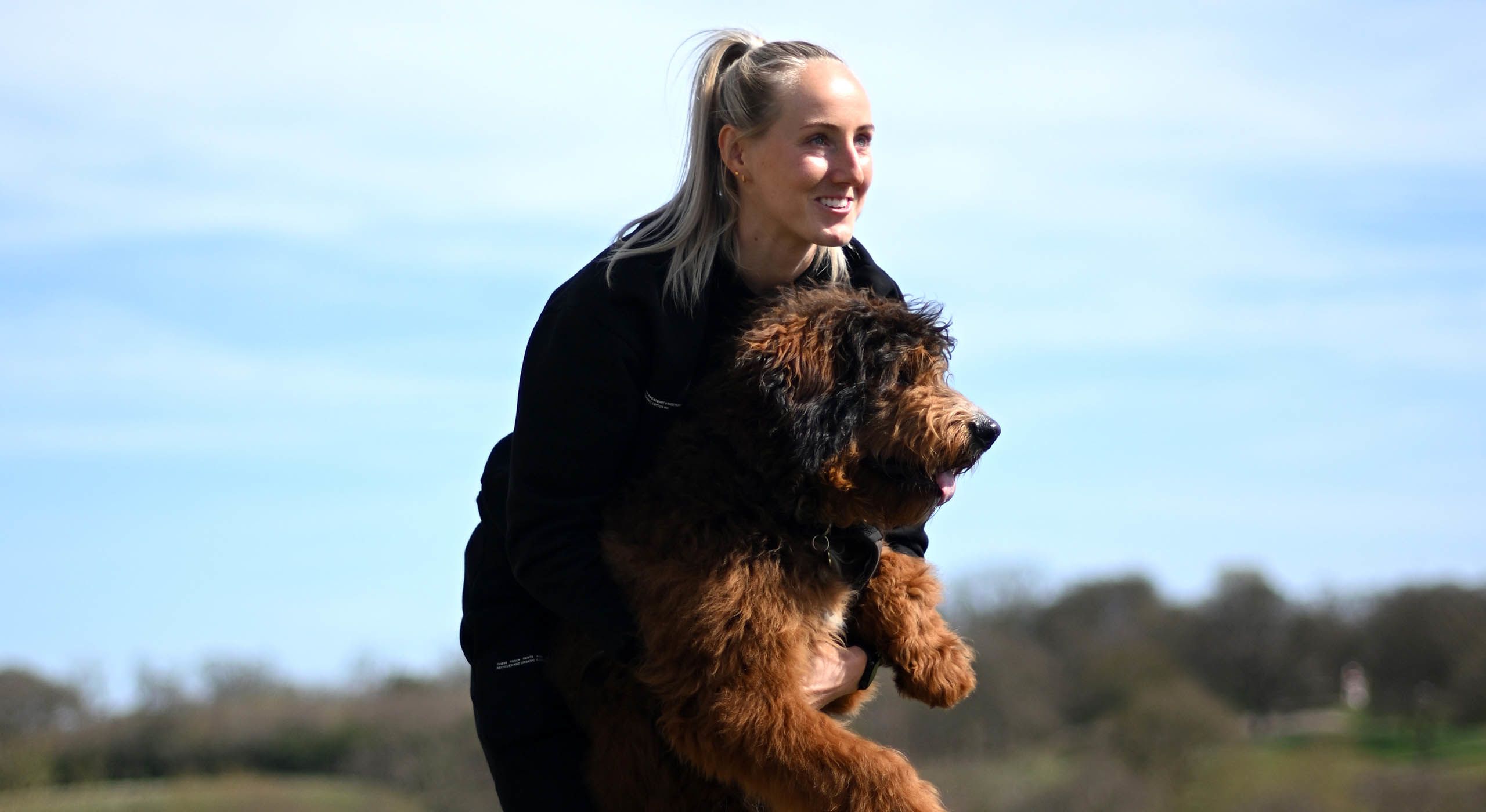 England's Millie Turner with her dog Pongo at St. George's Park