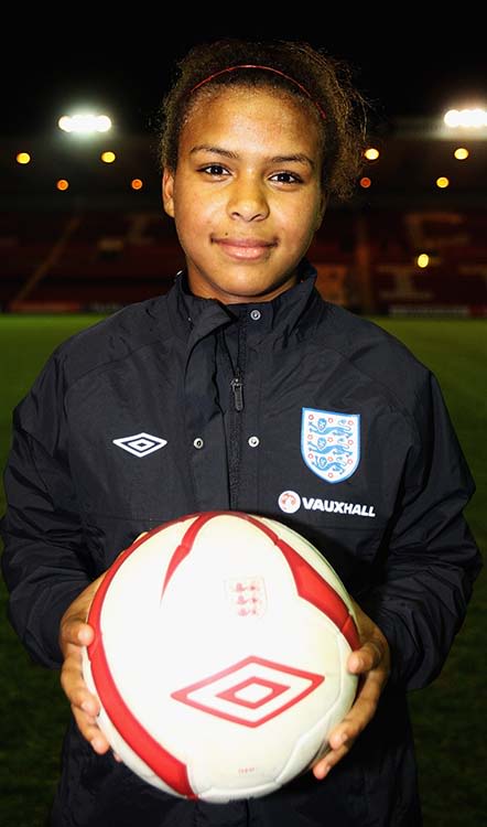 Nikita Parris after scoring a hat-trick during the UEFA EURO U19 Qualifier between England and Wales