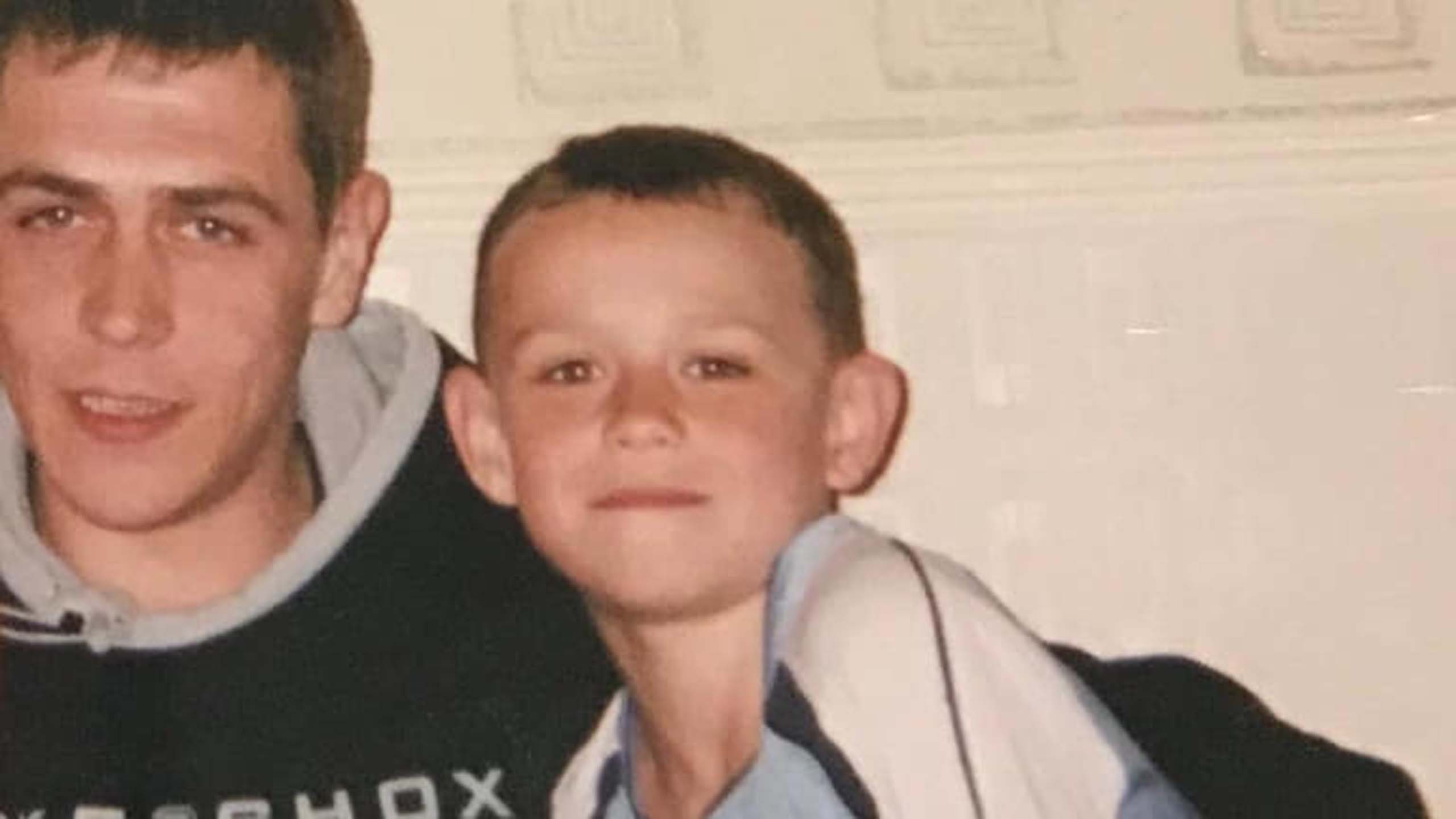 Phil Foden and his brother on Manchester derby day.