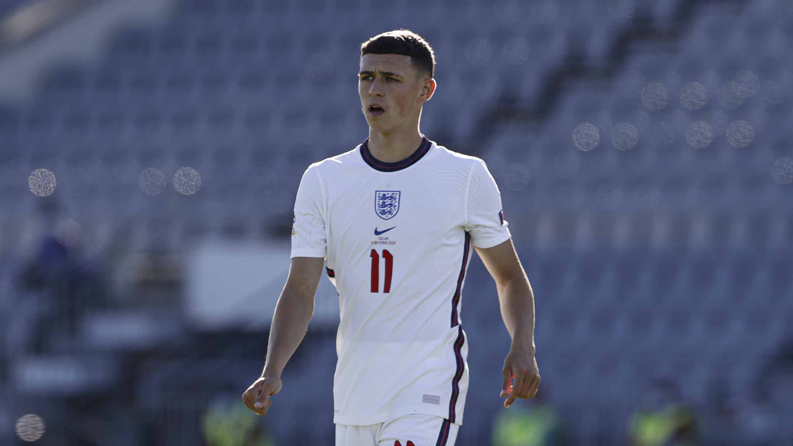Phil Foden making his England debut